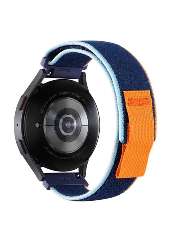 ten.tech - Durable 20mm Band, Trail Loop Nylon Sport Band for Samsung Galaxy Watch 6 5 4 40mm 44mm/Watch 5 Pro 45mm/Watch 4 6 Classic 42mm 43mm 46mm 47mm Nylon Sport Band by TenTech - Dark blue & Navy blue - Image 1