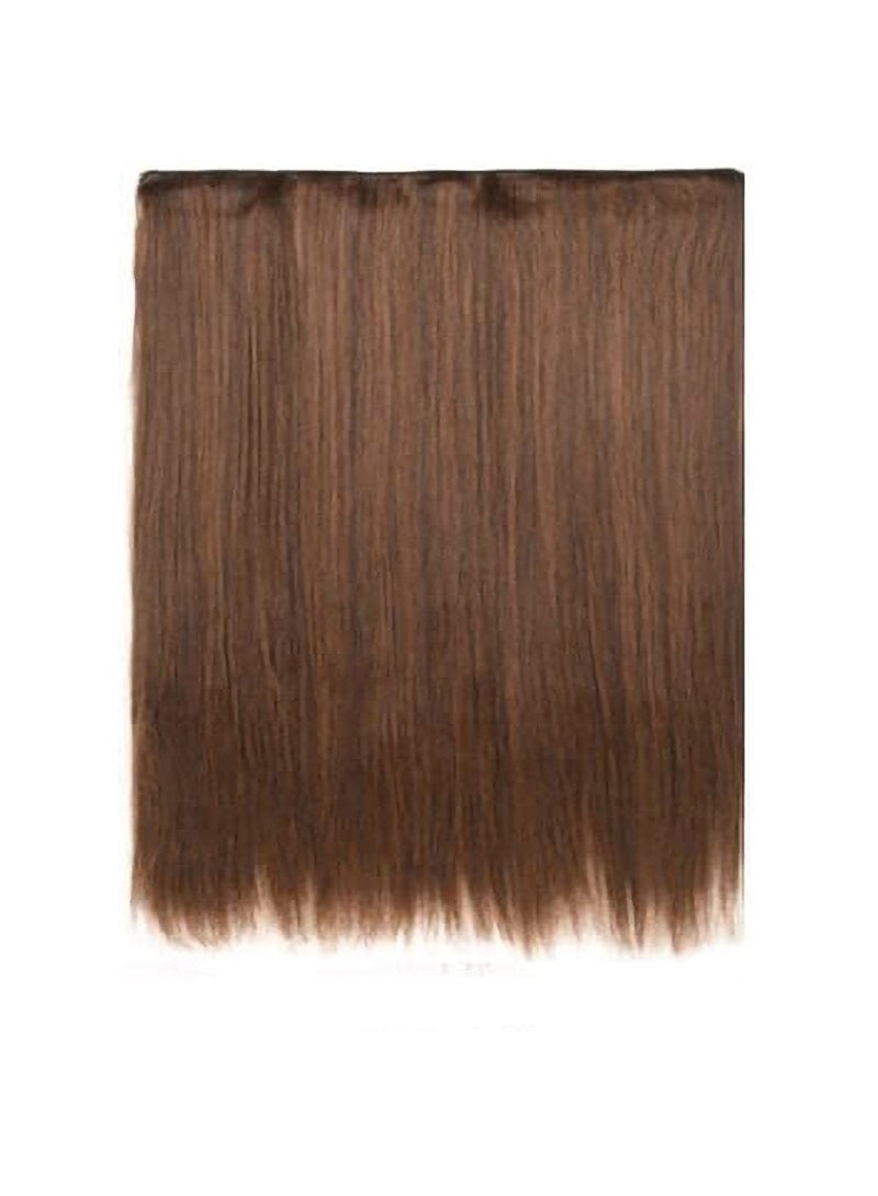 إستيل وصلة شعر Eestelle كاملة الرأس قطعة واحدة طويلة مستقيمة ومموجة مع 5 مشابك مناسبة للنساء والفتيات (اللون رقم 4M30 مستقيم) - Image 5