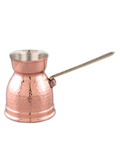 Majestic Majestic Copper Turkish Coffee Pot – Capacity: 370 ml (Medium Size), Hammered Design, Rose Gold Finish – Handcrafted with Elegant Handle, Perfect for Turkish Coffee, Arabic Coffee, Tea, Milk, and Hot Beverages  - Image 1