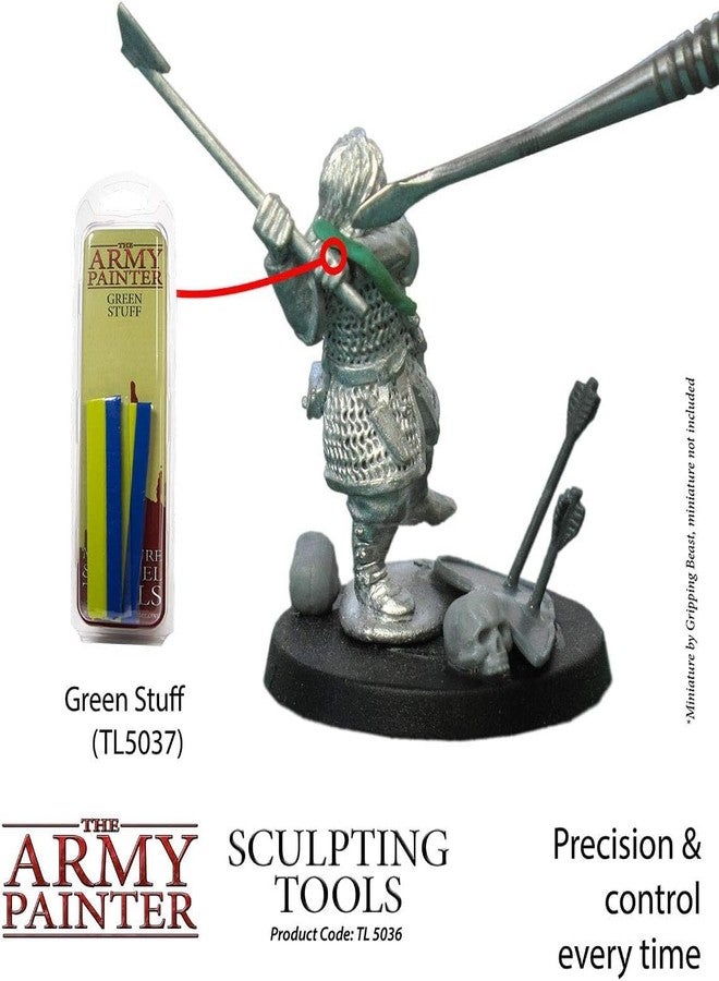 The Army Painter Clay Sculpting Tools - Set with Three Double Ended Stainless Steel Dab Tool, Polymer Clay Tools for Modeling Plastic, Resin, and Metal Miniatures - Green Stuff Putty Tool Clay - Image 4