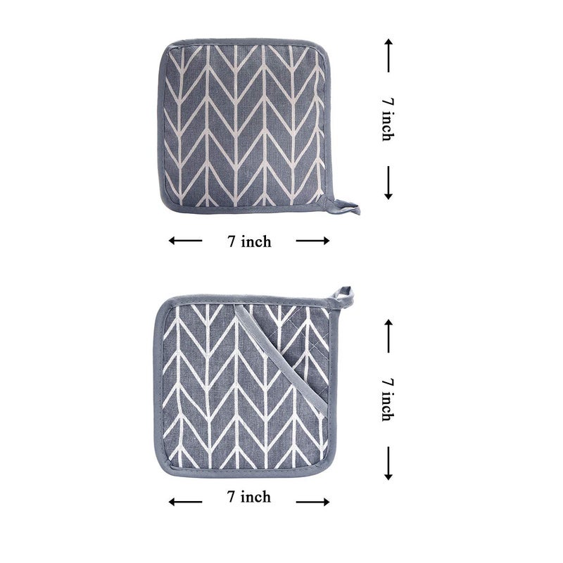 Win Change Oven Mitts and Potholders BBQ Gloves-Oven Mitts and Pot Holders with Recycled Infill Silicone Non-Slip Cooking Gloves for Cooking Baking Grilling (4-Piece Set Grey) - Image 5