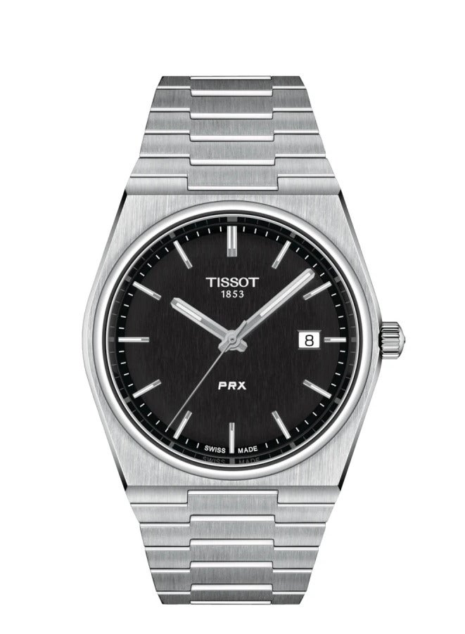 TISSOT PRX Black Dial Stainless Steel 40mm Mens Swiss Quartz Watch - T137.410.11.051.00 - Image 1