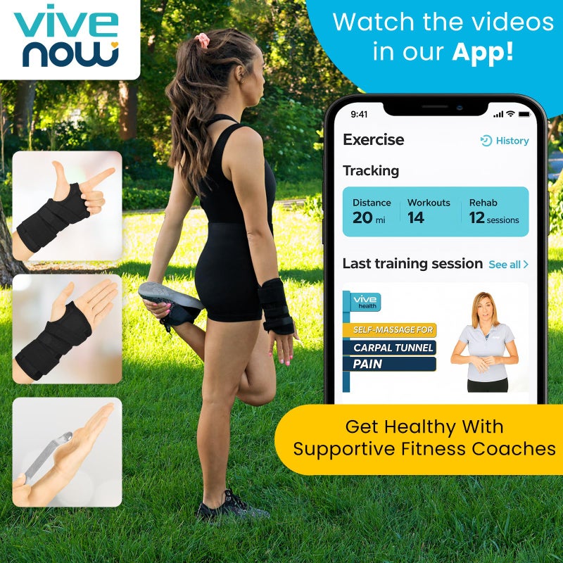 Vive Carpal Tunnel Wrist Brace with Splint for Left or Right Hand - Adjustable Night Wrist Support Splint Immobilizer for Men & Women - Cockup Brace for Arthritis, Tendonitis, Sprain, Injuries & Pain - Image 3