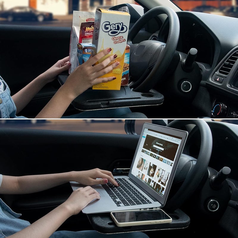 eing Bling Auto Steering Wheel Desk - Multi-Functional Car Travel Table for Eating and Working - Image 5