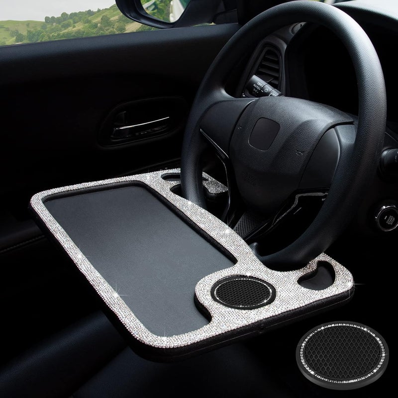 eing Bling Auto Steering Wheel Desk - Multi-Functional Car Travel Table for Eating and Working - Image 1