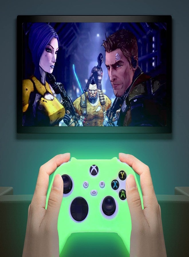 HLRAO Glow in the dark Silicone Cover Skin for Xbox Series X Controller, Anti-slip Soft Rubber Case Protector for Xbox Series S Controller with 6 Thumb Grip Caps Glow in the dark. - Image 2