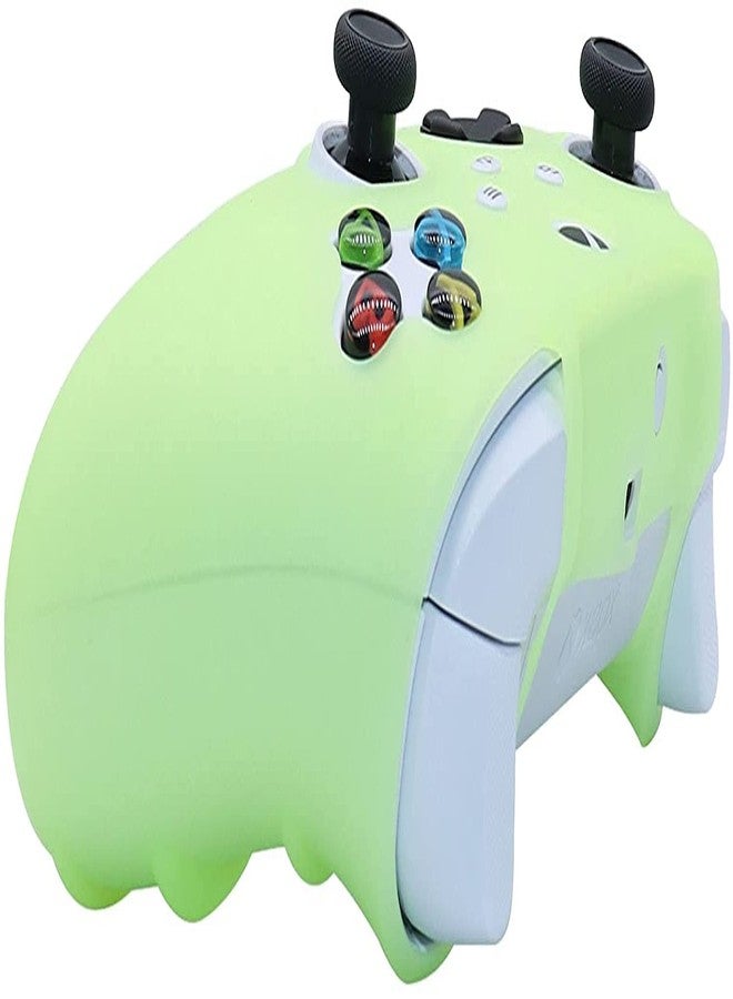 HLRAO Glow in the dark Silicone Cover Skin for Xbox Series X Controller, Anti-slip Soft Rubber Case Protector for Xbox Series S Controller with 6 Thumb Grip Caps Glow in the dark. - Image 5