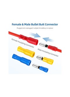 The Bros Wire Connectors, 188PCS Electrical Connectors Butt Terminals Female and Male Bullet Wire Crimp Connectors, Marine Automotive Boat Truck Grade Bullet Connectors  - Image 2
