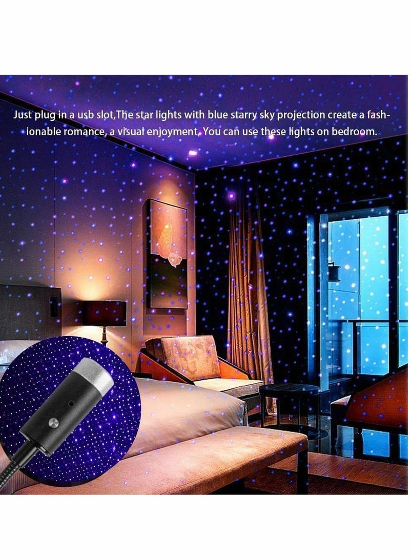 Loquat USB Star Projection Night Light with Auto Rotating Sound Activated Strobe Adjustable Romantic Violet Interior Car Lights Roof Decoration for Car, Ceiling, Bedroom, Party - Image 1