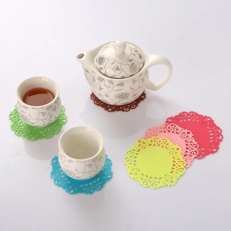 CLUBX CLUBX Silicone Pot Mat Cup Cushion Heat Mat Resistant Waterproof OilProof Coffee Table Cup Mats Pad Placemat Kitchen Accessories Cooking Tools Silicone mat15cm x 2pc - Image 4