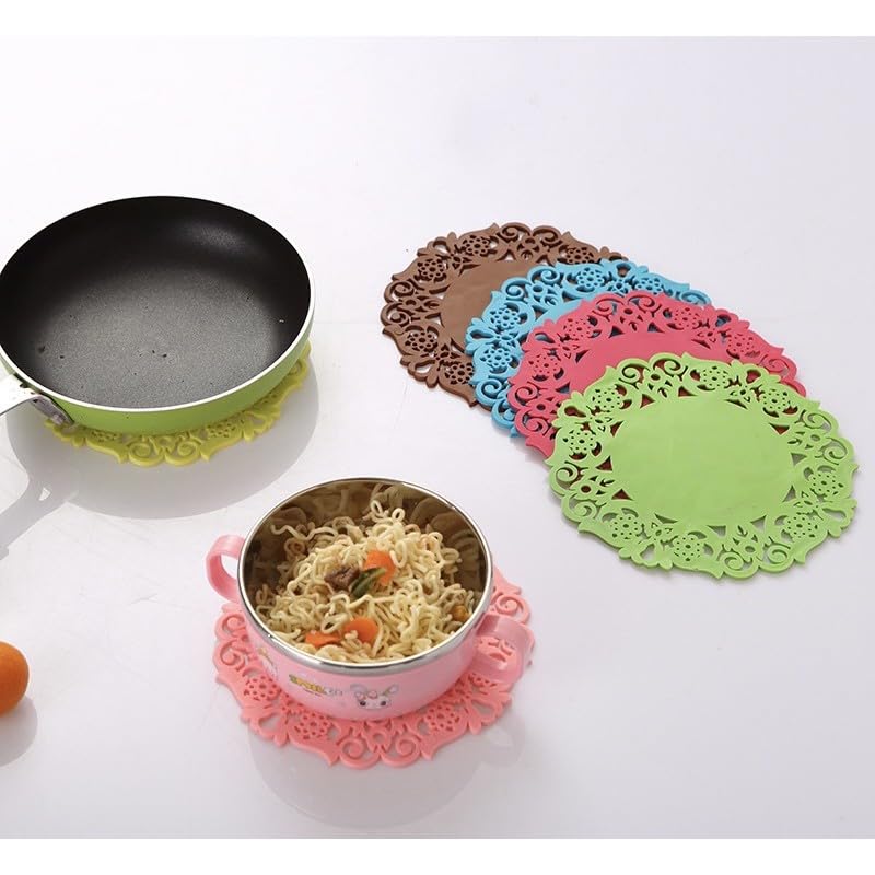 CLUBX CLUBX Silicone Pot Mat Cup Cushion Heat Mat Resistant Waterproof OilProof Coffee Table Cup Mats Pad Placemat Kitchen Accessories Cooking Tools Silicone mat15cm x 2pc - Image 5