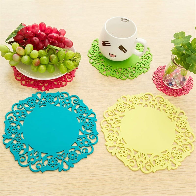 CLUBX CLUBX Silicone Pot Mat Cup Cushion Heat Mat Resistant Waterproof OilProof Coffee Table Cup Mats Pad Placemat Kitchen Accessories Cooking Tools Silicone mat15cm x 2pc - Image 2