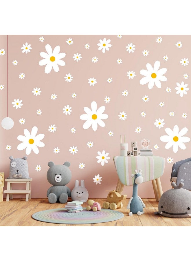 تاوباري 288 قطعة 12 ورقة ديزي ملصقات الحائط زهرة بيضاء ملصقات الحائط الفينيل قشر وعصا الأزهار الجدار ملصق ديزي جدار ديكور للأطفال الفتيات الحضانة غرفة اللعب غرفة نوم غرفة المعيشة جدار ديكور - Image 4