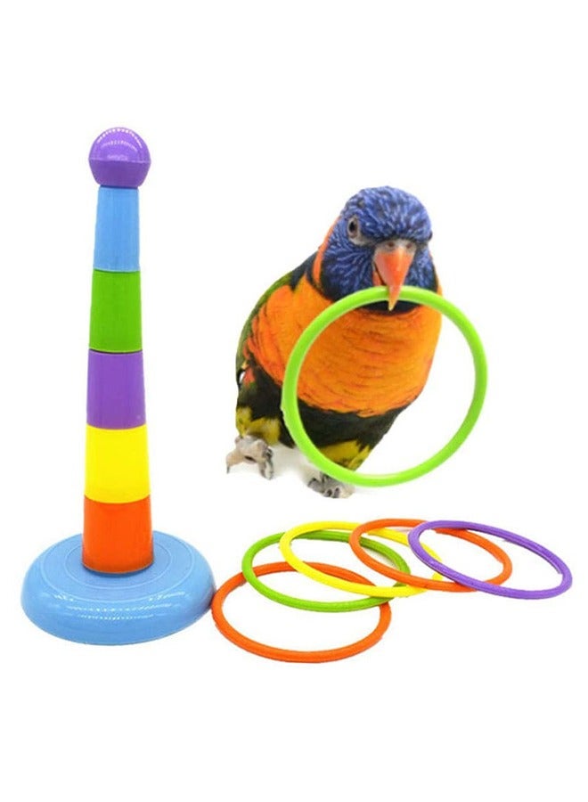 HY Parrot Educational Toys, Bird Training Toys Bird Ring Toy Intelligence Training Rings Toy for Small Medium Parakeet Cockatiel Conure Lovebird Finch Canary Budgie Random Color  - Image 1