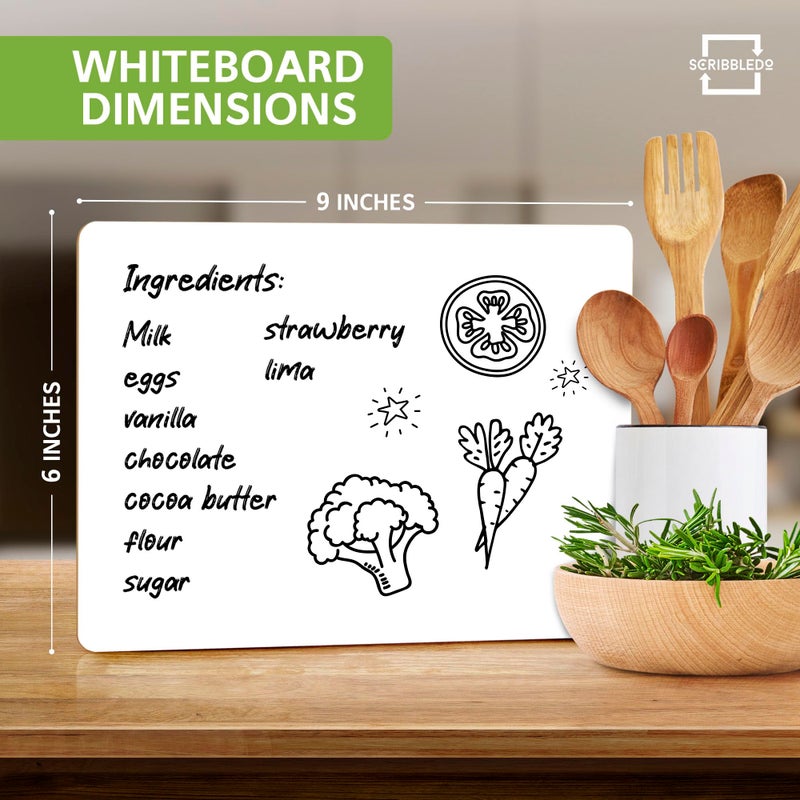 Scribbledo Small White Board Dry Erase Mini Whiteboard 6x9 Inch Small Dry Erase Board Marker Board Dry Erase Lapboards Handheld Personal White Boards for Students Whiteboard Office Kitchen - Image 4