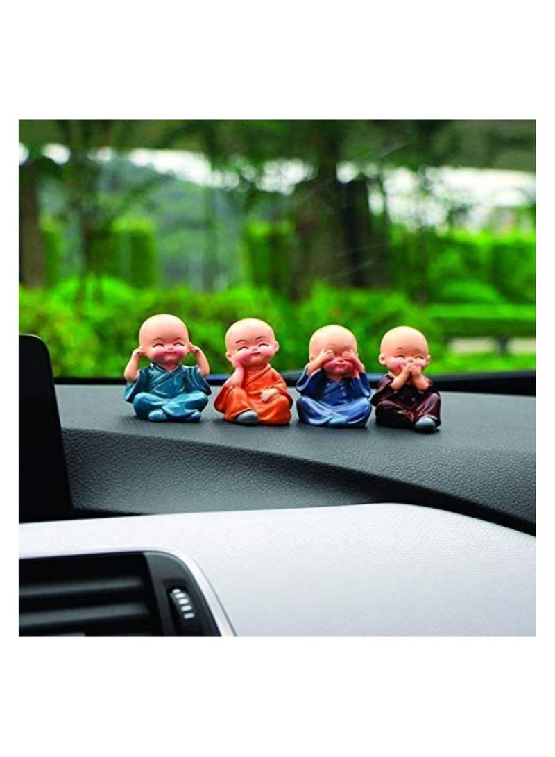 Little Baby Monk Buddha Set Of 4 Pcs Decorative Showpiece - Image 3
