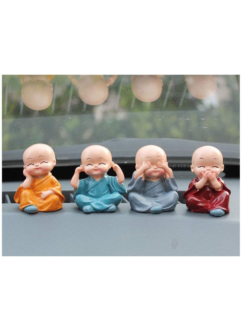 Little Baby Monk Buddha Set Of 4 Pcs Decorative Showpiece - Image 1
