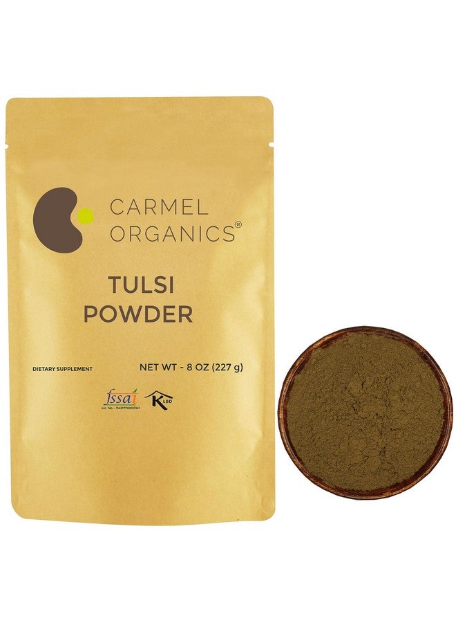 CARMEL ORGANICS Tulsi Leaves Powder 8 Ounce or 1/2 lb (Pack of 1) | Natural Tulsi Powder | Non-GMO | Kosher | Holy Basil | No Added Preservative. | By Carmel Organics  - Image 1