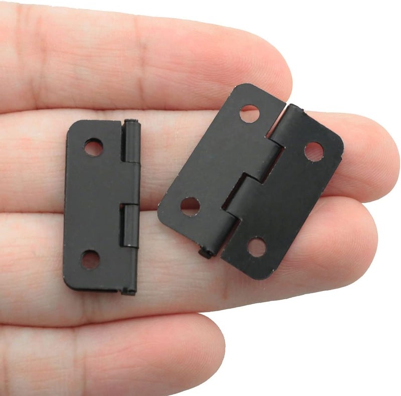 كلاراكو Klarako 50 قطعة مفصلات معدنية صغيرة مفصلات ريترو 24 × 18 مم مع مسامير لصندوق خشبي وصندوق مجوهرات وخزانة وإكسسوارات DIY، لون أسود - Image 5