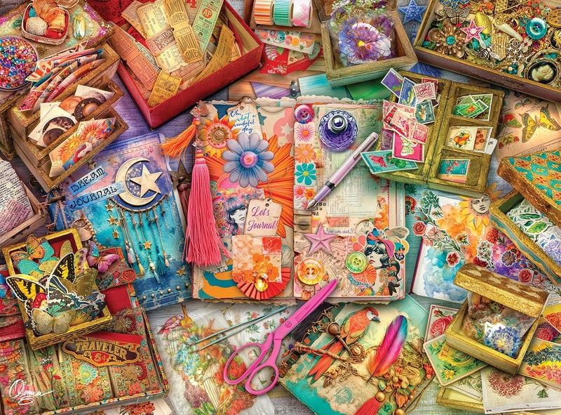 Buffalo Games - Silver Select - Aimee Stewart - The Junk Journaler's Desk - 1000 Piece Jigsaw Puzzle for Adults - Challenging Puzzle Perfect for Game Nights - Finished Size is 26.75 x 19.75 - Image 1