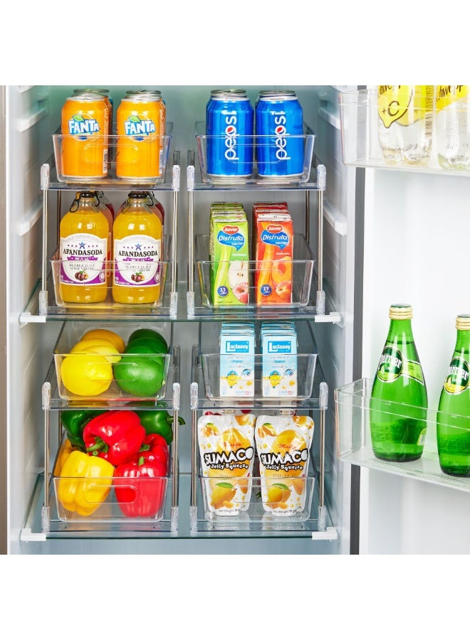 2 Tier Bathroom Storage Organizer, 2 Pack Clear Under Sink Organizers Vanity Counter Container, Cabinet Drawers Bins, Pull-Out Organization with Track for Pantry, Kitchen - Image 4