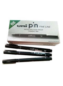 Uniball 12-Piece Unipin Fineliner Pen 0.5mm Tip Black Ink  - Image 1