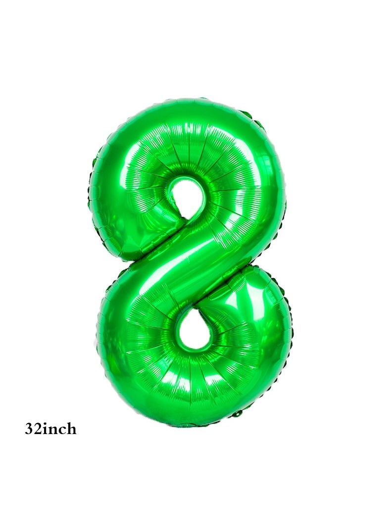 DecoLoral DECOR ME Football Soccer Birthday Decorations, Confetti, Soccer Ball Number Balloon, Latex football balloon, Soccer foil Balloon, Green Balloon for Soccer Themed Celebration No 8 - Image 2