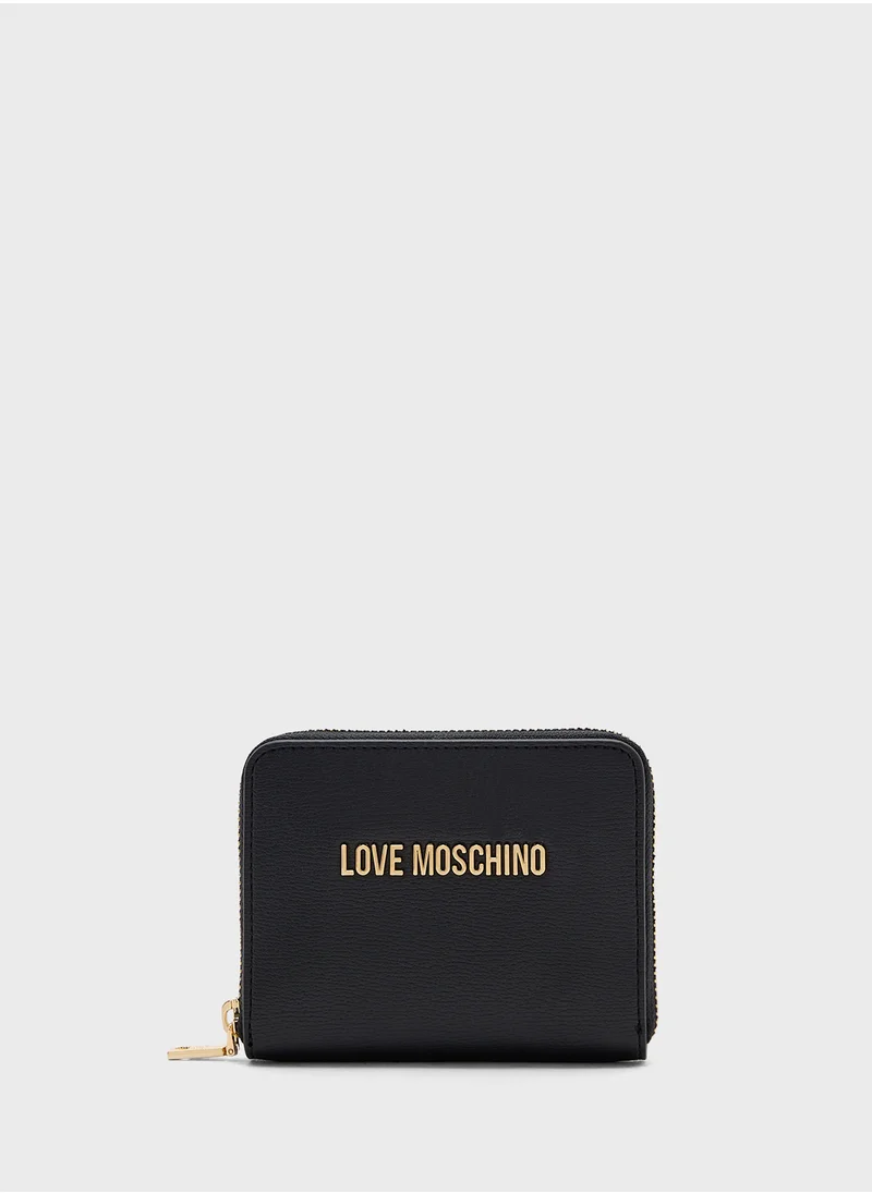 Love Moschino Logo Detailed Zip Over Wallet