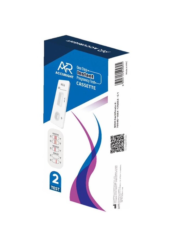 Falcon Med - Accuright One-Step Instant Pregnancy Test – Cassette Kit (2 Tests in 1 Pack), Easy-to-Use, Hygienic & Highly Accurate Home Pregnancy Test - Image 1