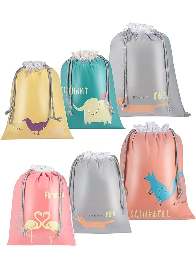 SYOSI Bags PE Bag, Waterproof Drawstring Gym Bag String Swimming Bag for Kids Boys Girls, Folding Beach School Sport Toiletry Trainer Bag Travel Organiser Bag for Clothes Shoes 6 Pack  - Image 1