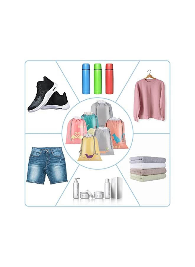 SYOSI Bags PE Bag, Waterproof Drawstring Gym Bag String Swimming Bag for Kids Boys Girls, Folding Beach School Sport Toiletry Trainer Bag Travel Organiser Bag for Clothes Shoes 6 Pack  - Image 3