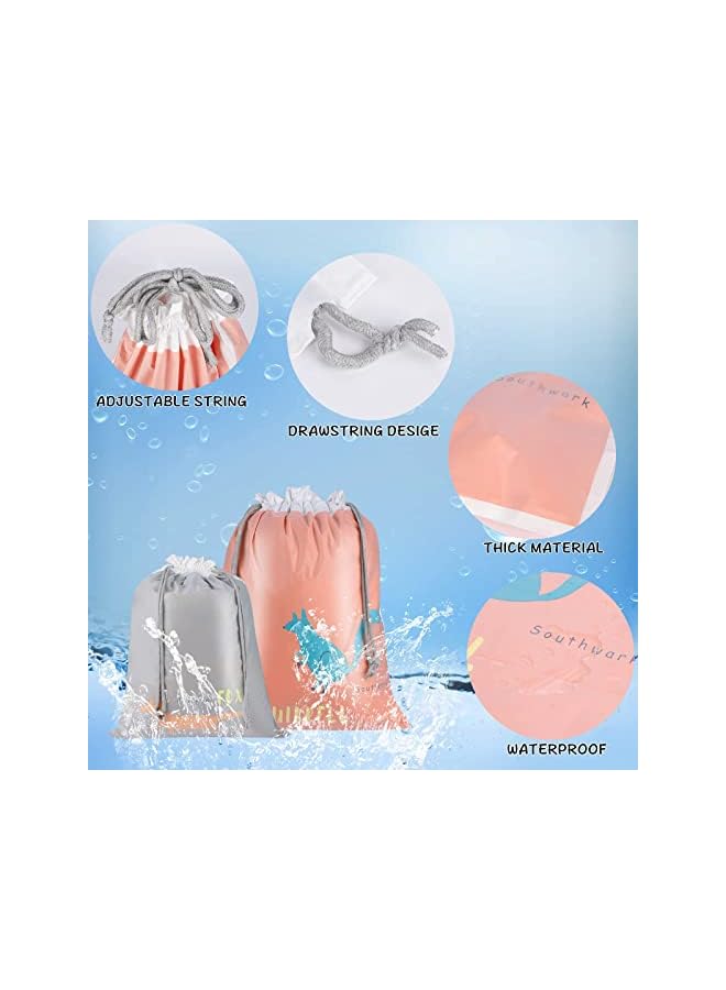 SYOSI Bags PE Bag, Waterproof Drawstring Gym Bag String Swimming Bag for Kids Boys Girls, Folding Beach School Sport Toiletry Trainer Bag Travel Organiser Bag for Clothes Shoes 6 Pack  - Image 2