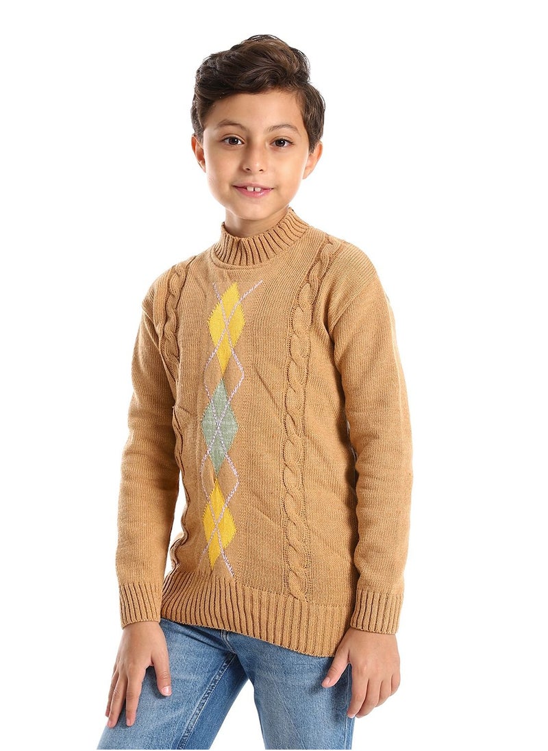 Caesar - Wool Boys Pullover With Multi Design - Image 1