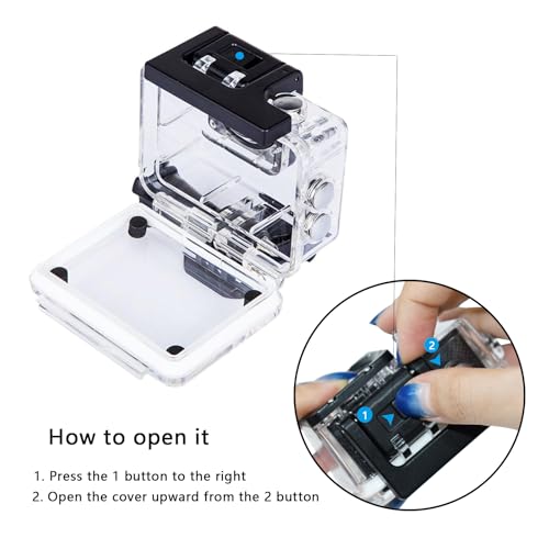 TEKCAM Waterproof Case Compatible with AKASO EK7000/Apexcam M80AIR/Pro Xtreme/SJCAM SJ4000/Dragon Touch Vision3 YF, Waterproof Housing Case for Action Camera with Same Button Position(Watch Install Video) - Image 5