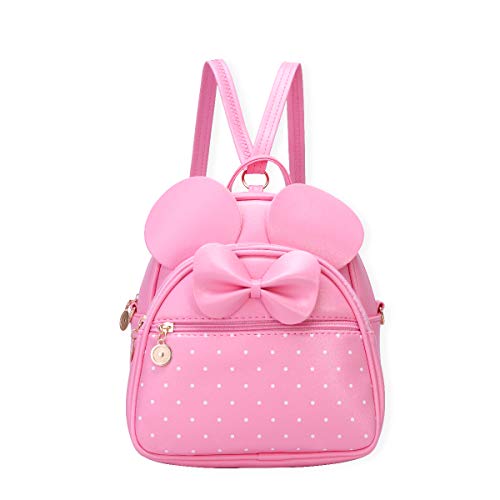 KL928 Girls Bowknot Polka Dot Cute Mini Backpack Small Daypacks Convertible Shoulder Bag Purse for Women - Image 1