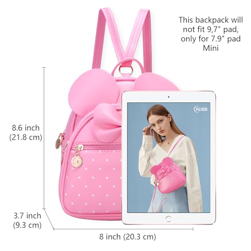 KL928 Girls Bowknot Polka Dot Cute Mini Backpack Small Daypacks Convertible Shoulder Bag Purse for Women - Image 2