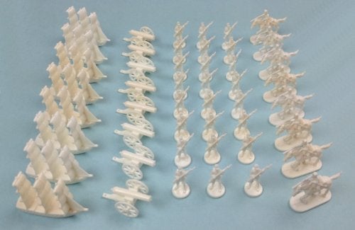 Morrison Games Napoleonic Civil War Military Miniatures White Plastic Toy Soldiers Set Infantry Cavalry Artillery Ships - Image 1