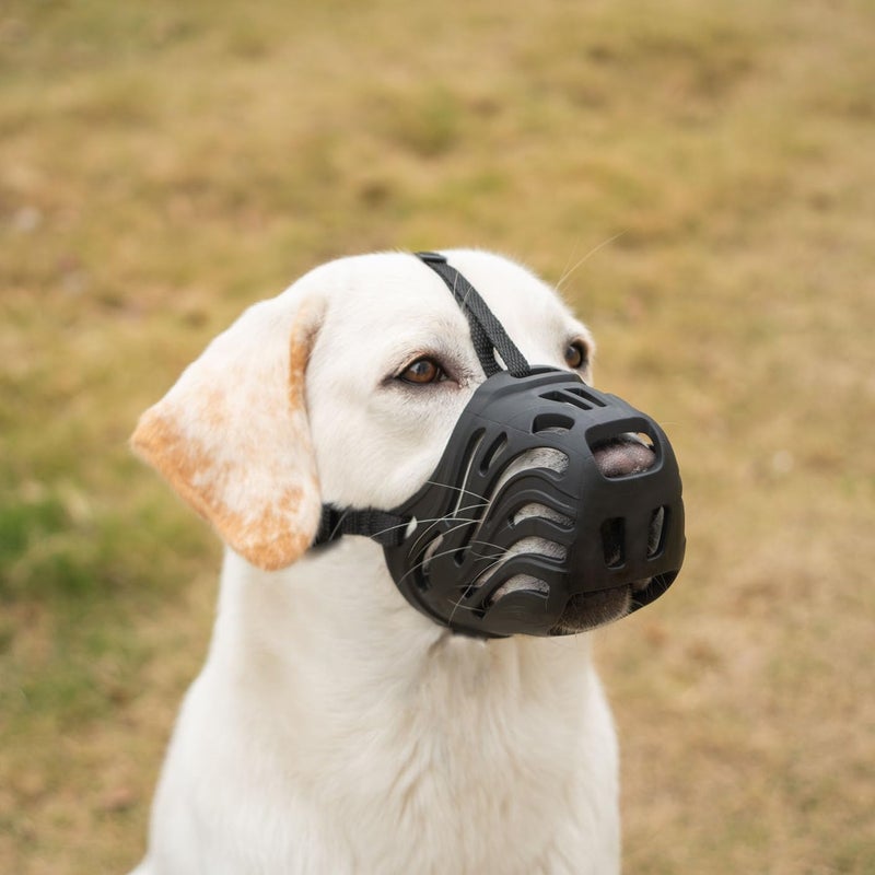 Diketone Dog Muzzle for Large Dogs Silicone Dog Muzzle, Dogs can Pant and Drink to Prevent Biting, Chewing and Barking (Black, XL-7) - Image 1