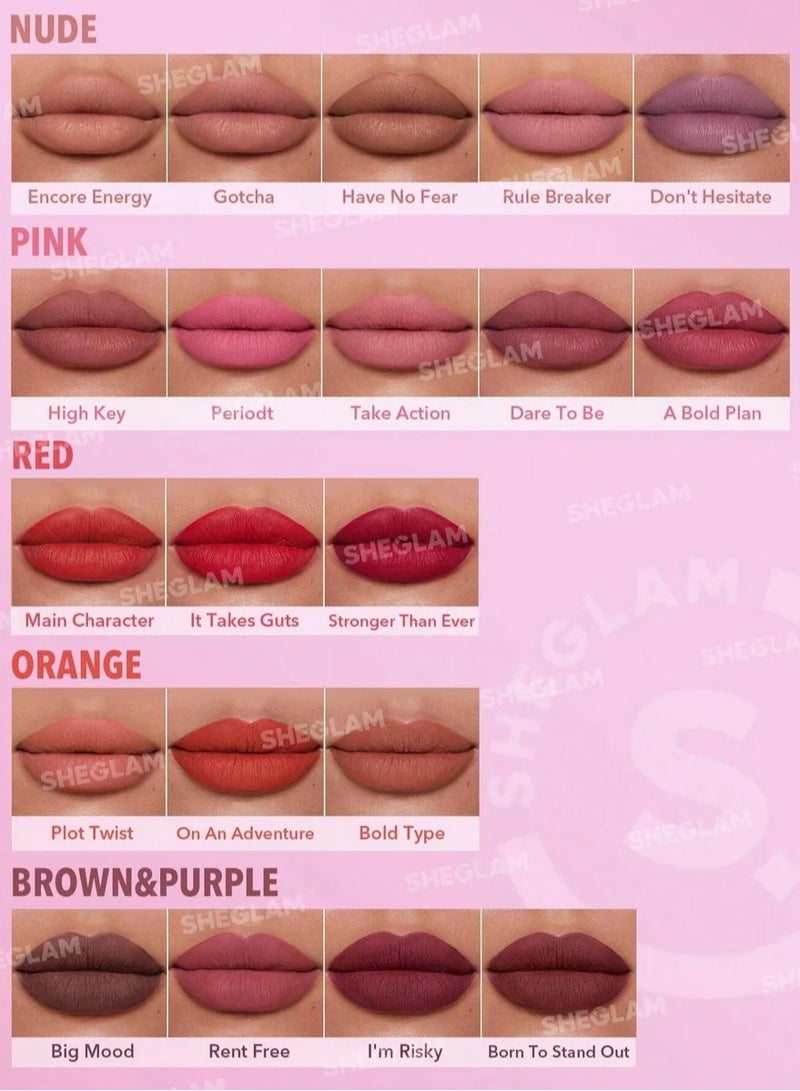 SHEGLAM Dynamatte Boom Long-Lasting Matte Lipstick Rule Breaker - Image 5
