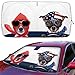 2win2buy Car Sun Shade for Windshield Cute Car Front Window Shades Funny Windshield Sun Shade Cover Foldable Cartoon Cool Sun Visor Shield for Most Sedans Protect Your Vehicle from UV Heat - Image 2