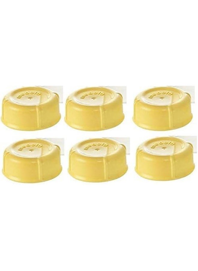 Medela Medela (6) Yellow Solid Lids - Screw Top Bottle Lids for Medela Bottles