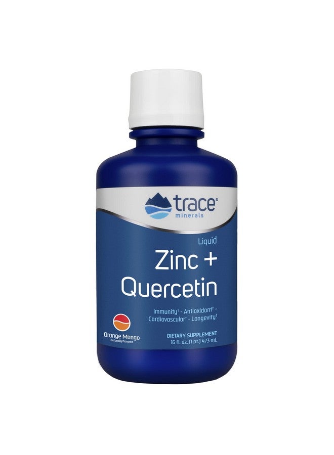 Trace Minerals ; Liquid Zinc + Quercetin ; 25 Mg Zinc 200 Mg Quercetin ; Supports Normal Immune And Cardiovascular Function ; Natural Orange Mango Flavor ; 32 Servings 16 Fl Oz - Image 1