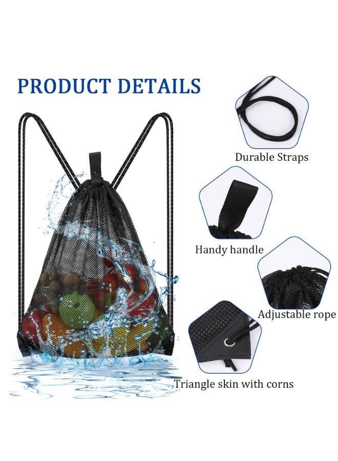 Large Mesh Beach Bag Mesh Bag Drawstring Gym Bag Mesh Backpacks with Drawstring Mesh Ball Bag Gym Backpack Beach - Image 2