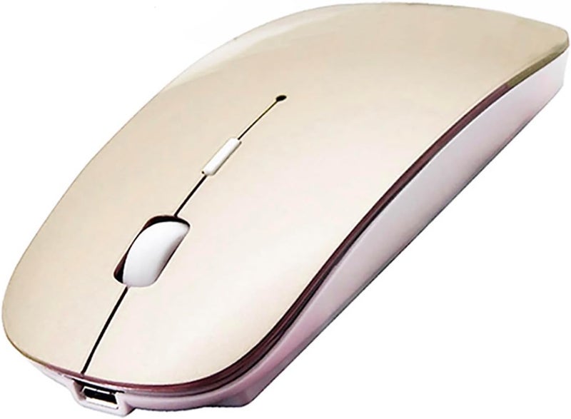 PEIBO Bluetooth 5.2 Wireless Mouse, Gold, Rechargeable, Ergonomic Design, Compatible with Laptops and Tablets - Image 1
