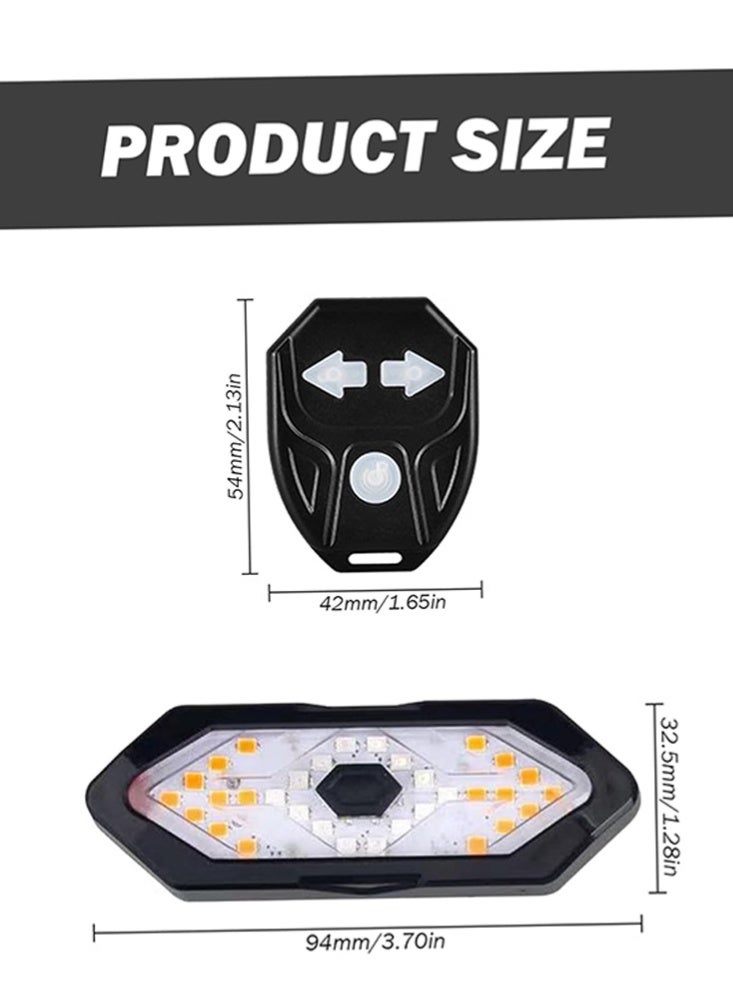 fdsport Bike Tail Light, USB Rechargeable Bike Light, Remote Control Turn Signal LED Light, Bike Headlight and Taillight Remote Control Bicycle with Horn Rechargeable Safety Reflectors for Night Riding - Image 2