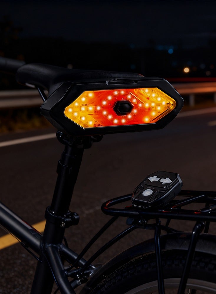 fdsport Bike Tail Light, USB Rechargeable Bike Light, Remote Control Turn Signal LED Light, Bike Headlight and Taillight Remote Control Bicycle with Horn Rechargeable Safety Reflectors for Night Riding - Image 1