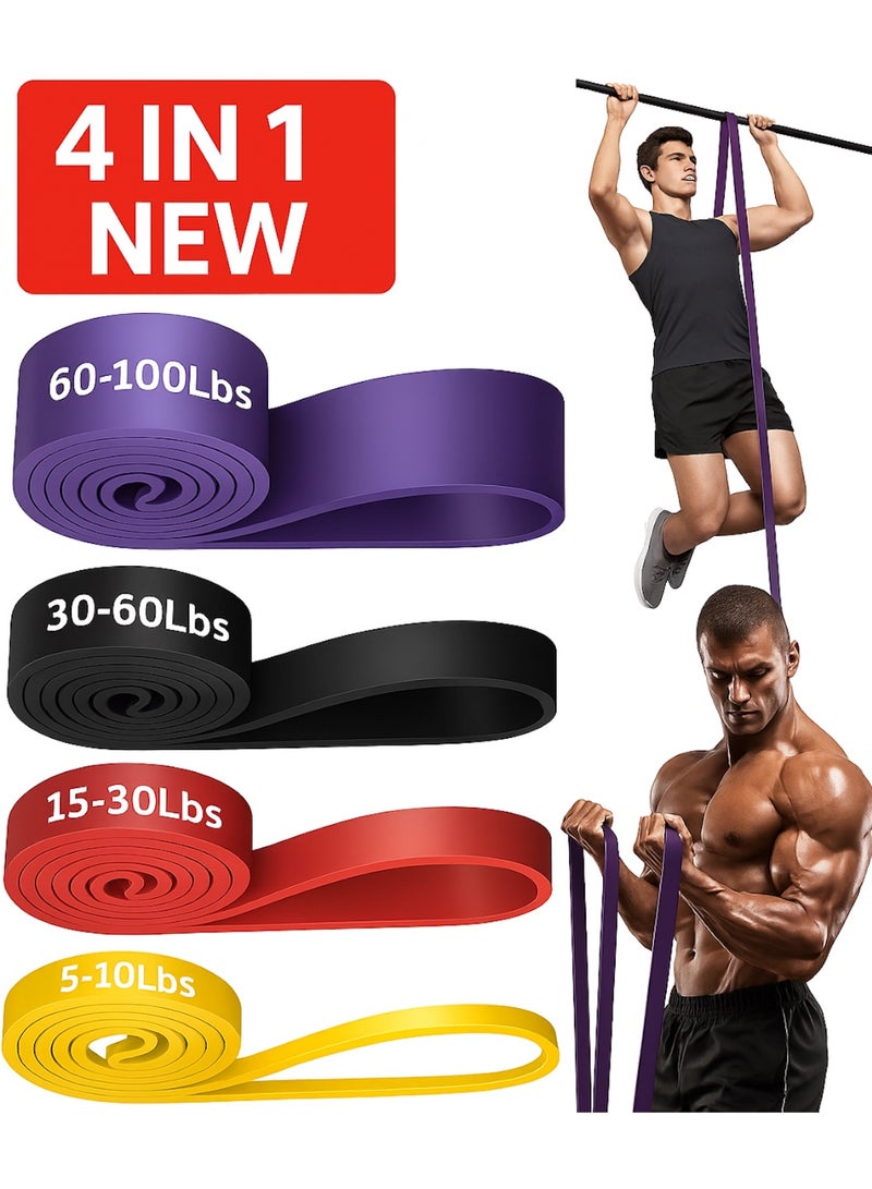 ARSAR PLUS Resistance Band Set 4 in 1 – Pull Up Assistance Bands for Legs, Workout, Muscle Training & Physical Therapy – Perfect for Men and Women - Image 1