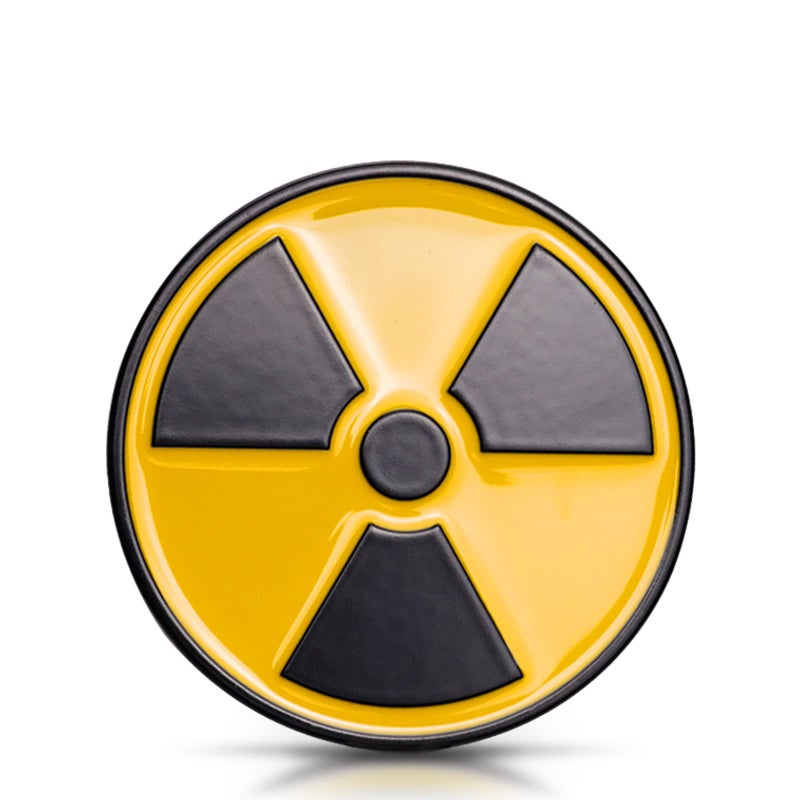 Nuclear Radiation Warning Car Sticker Nuke Radioactive Sign Metal Emblem Never Fade Zinc Alloy Decal for Automotive Motorcycle