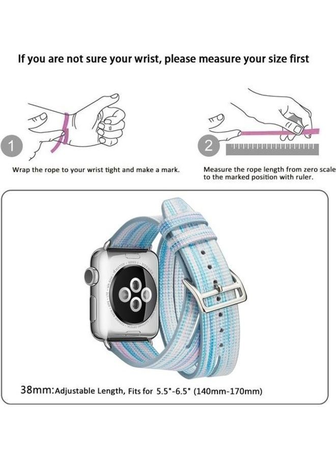 NIBEMINENT Ethnic Replacement Watchband for Apple Watch Series 1/2/3 38mm Multicolour - Image 4