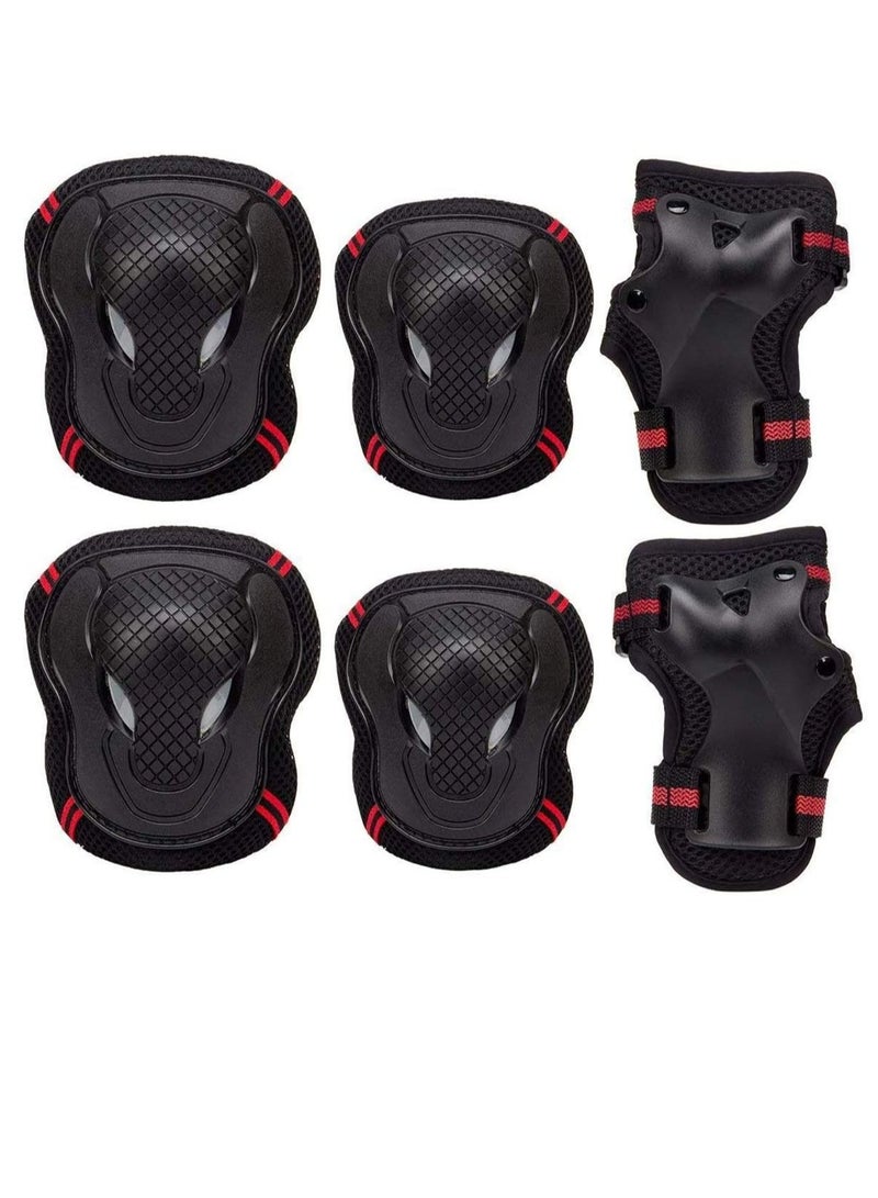 SYOSI 6 Pcs Knee Pads And Elbow Pads For Children, Kids Knee Elbow Wrist Protective Guard Pads, Inline Skating Scooter Rollerblade Cycling Skateboard Protective Gear Set for Boys and Girls - Image 1
